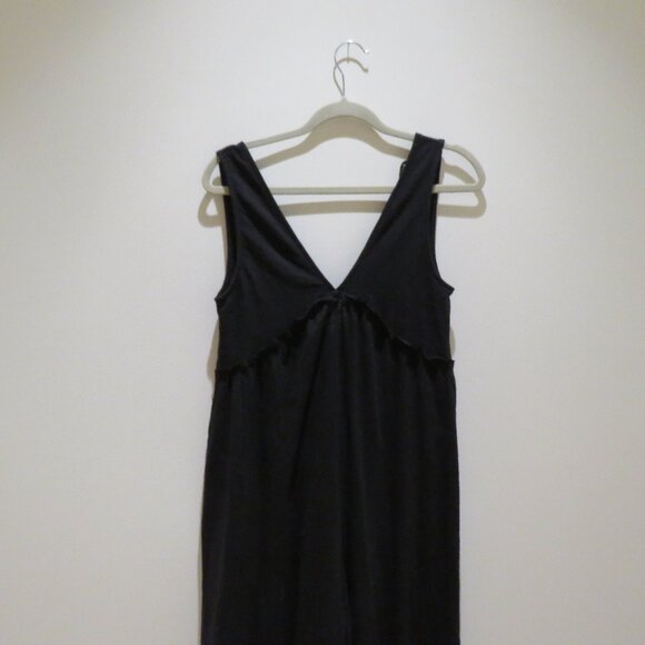 AMERICAN EAGLE Sunchaser Knit V-Neck Jumpsuit Black Wide Leg Lounge XS NWT - Picture 4 of 13